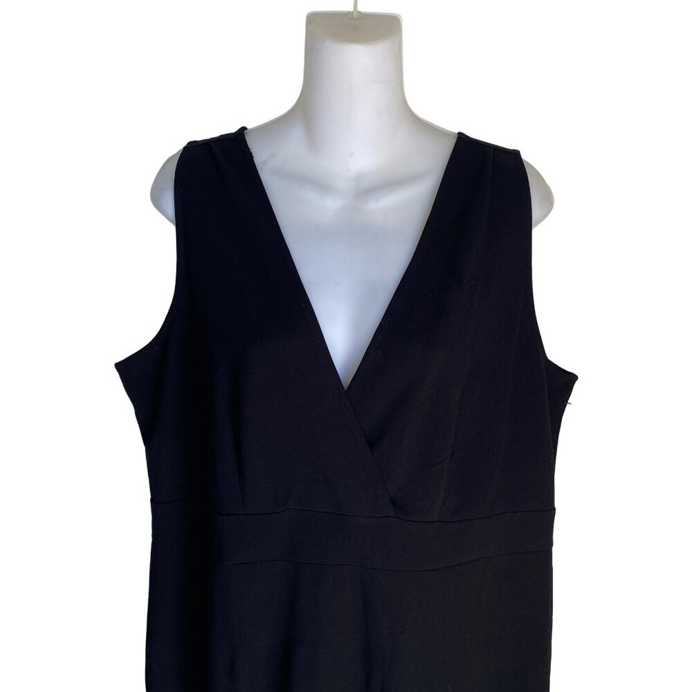 Womens Black Fit & Flare V neck formal dress - Picture 7 of 11